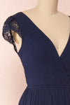 Senji Navy Blue Chiffon & Lace Wrap-Style Gown | Boudoir 1861 4