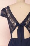 Senji Navy Blue Chiffon & Lace Wrap-Style Gown | Boudoir 1861 6