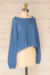 Sepino Blue Cropped Knit Sweater | La petite garçonne side view