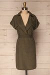 Servas Forest Green Tailored Collar Summer Dress | La Petite Garçonne