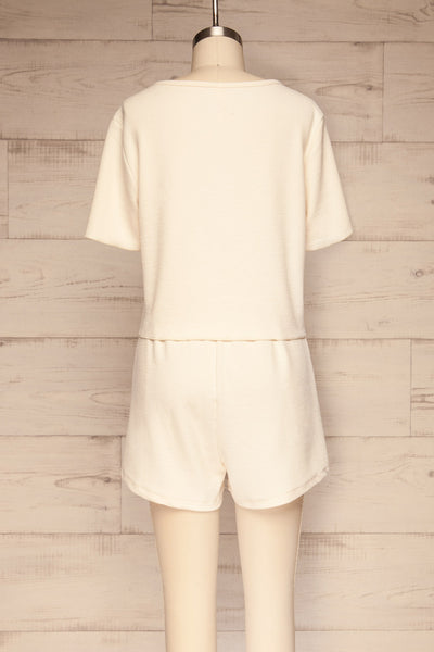 Set Beja Cream T-Shirt & Shorts | La petite garçonne back view