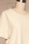 Set Beja Cream T-Shirt & Shorts | La petite garçonne side close up