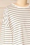 Set Capareac White Striped Pyjama Set | La petite garçonne top side close-up