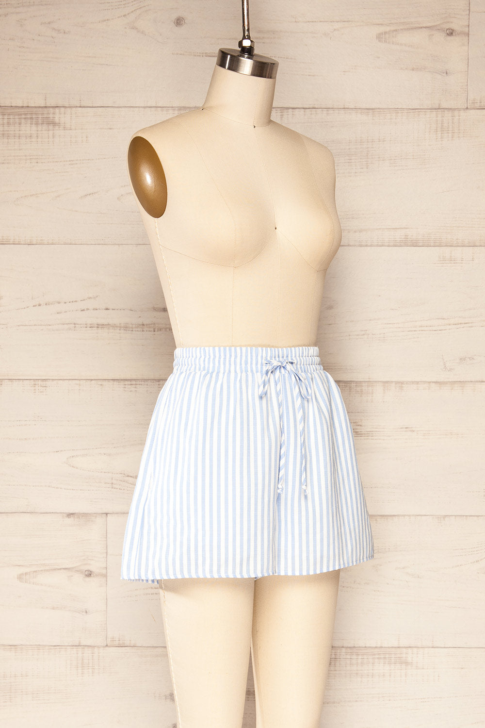 Set Ciney Blue Stripped Shorts & 3/4 Sleeve Shirt | La petite garçonne side view 