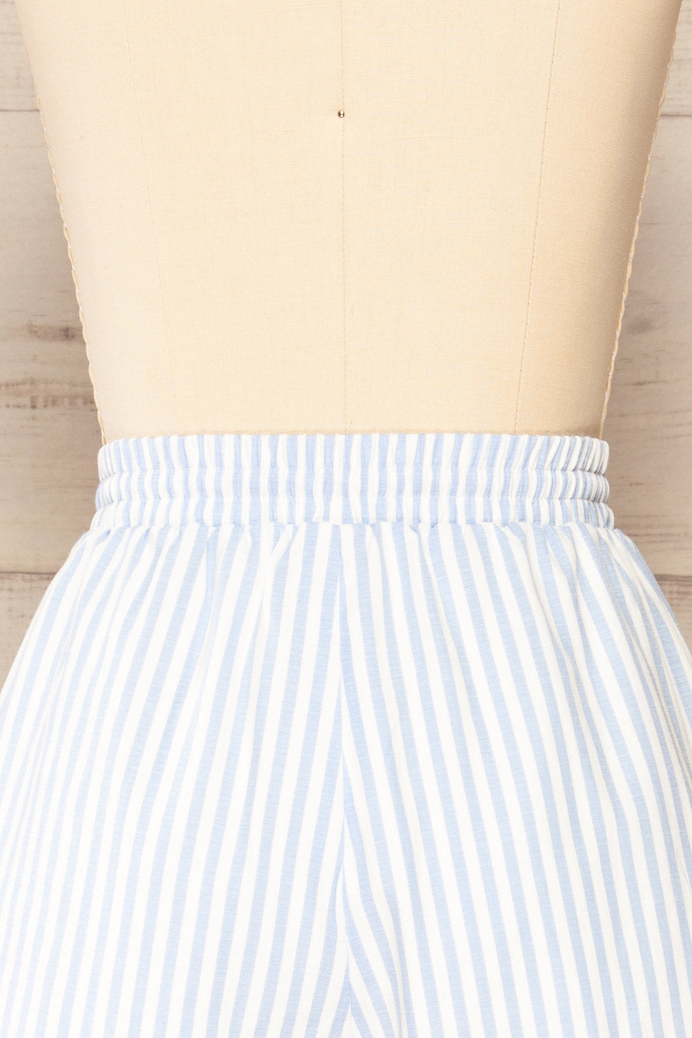 Set Ciney Blue Stripped Shorts & 3/4 Sleeve Shirt | La petite garçonne back close-up