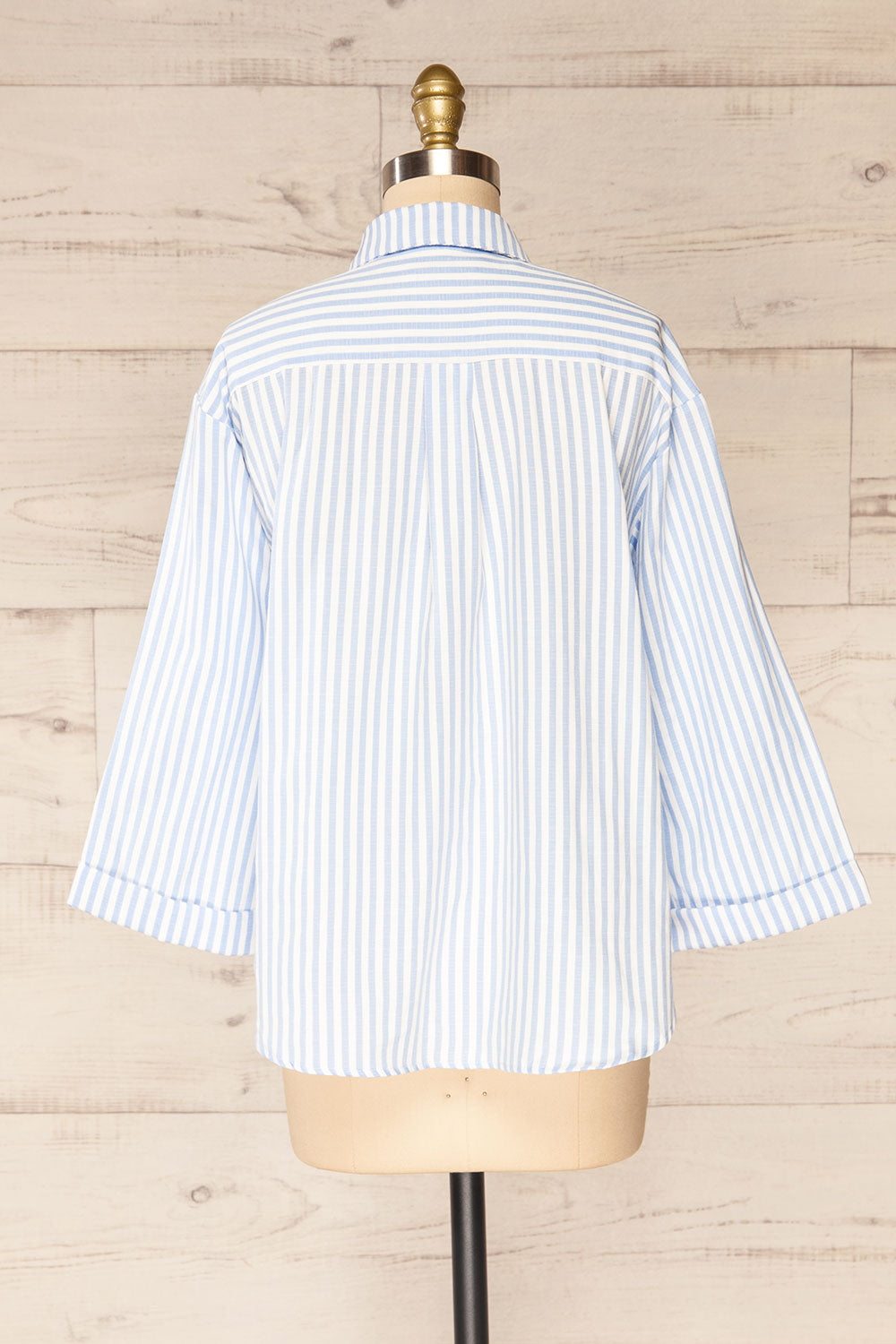 Set Ciney Blue Stripped Shorts & 3/4 Sleeve Shirt | La petite garçonne top back view 