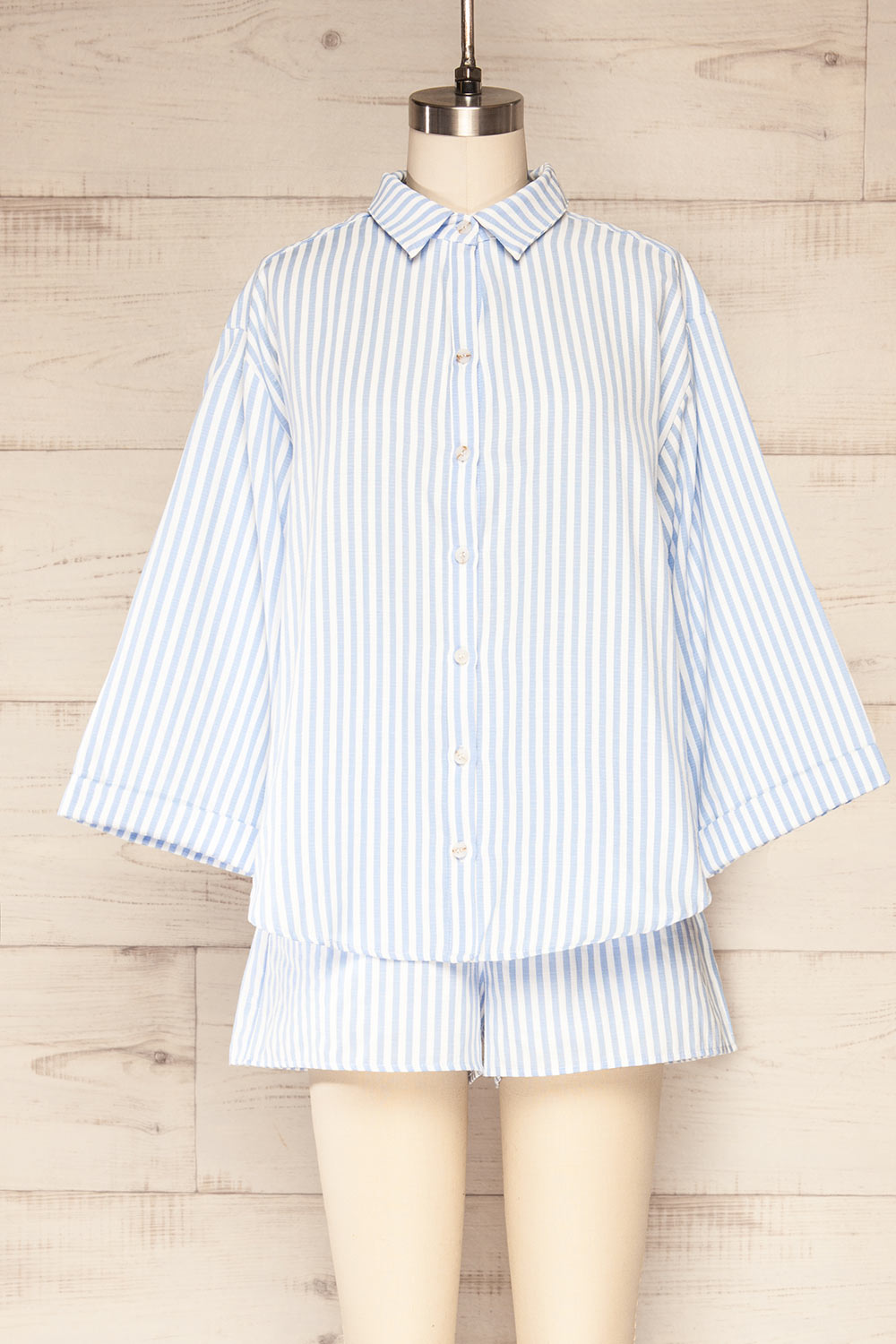 Set Ciney Blue Stripped Shorts & 3/4 Sleeve Shirt | La petite garçonne set