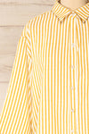 Set Ciney Yellow Stripped Shorts & 3/4 sleeves Shirt | La petite garçonne top front close-up