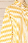 Set Ciney Yellow Stripped Shorts & 3/4 sleeves Shirt | La petite garçonne top side close-up