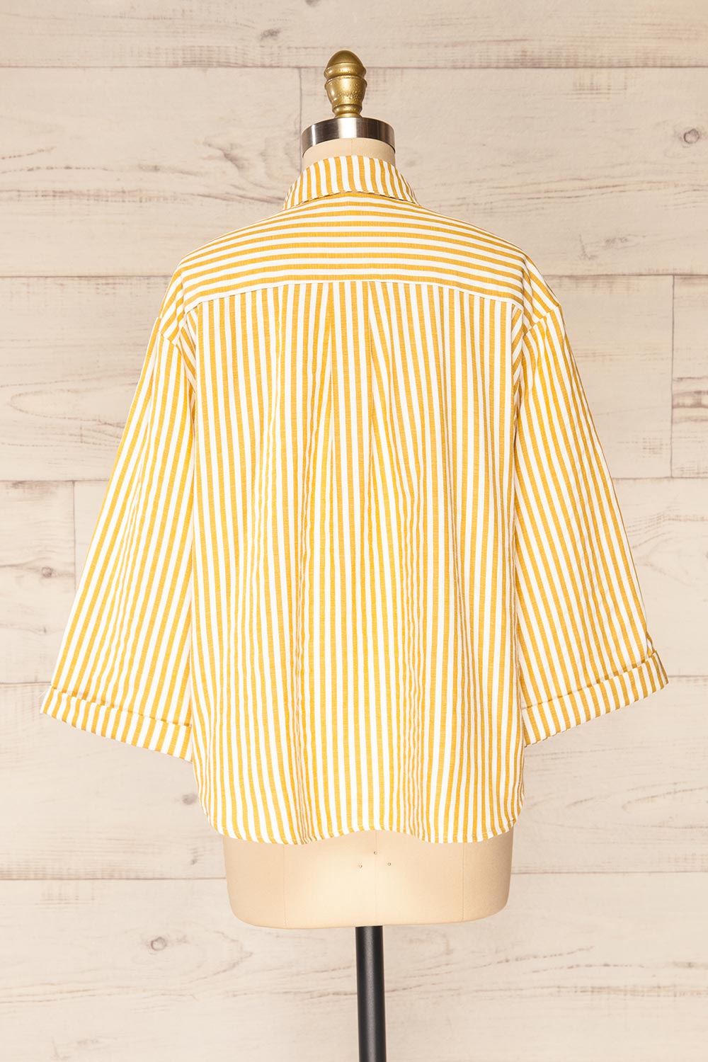 Set Ciney Yellow Stripped Shorts & 3/4 sleeves Shirt | La petite garçonne top back view 