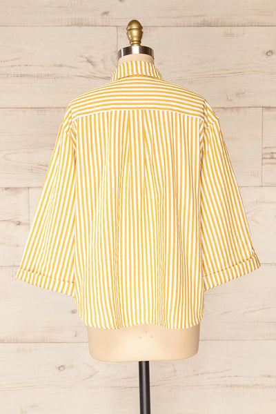 Set Ciney Yellow Stripped Shorts & 3/4 sleeves Shirt | La petite garçonne top back view