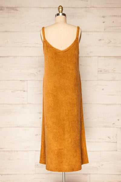 Set Diez Brown Textured Dress & Cardigan | La petite garçonne back view