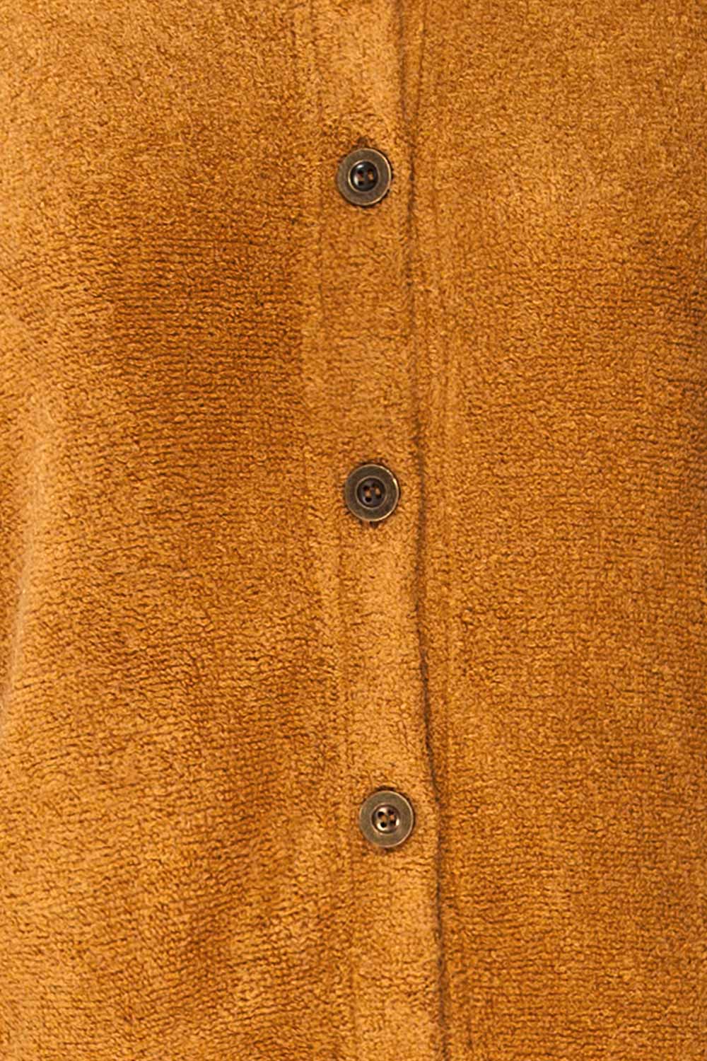 Set Diez Brown Textured Dress & Cardigan | La petite garçonne top fabric 