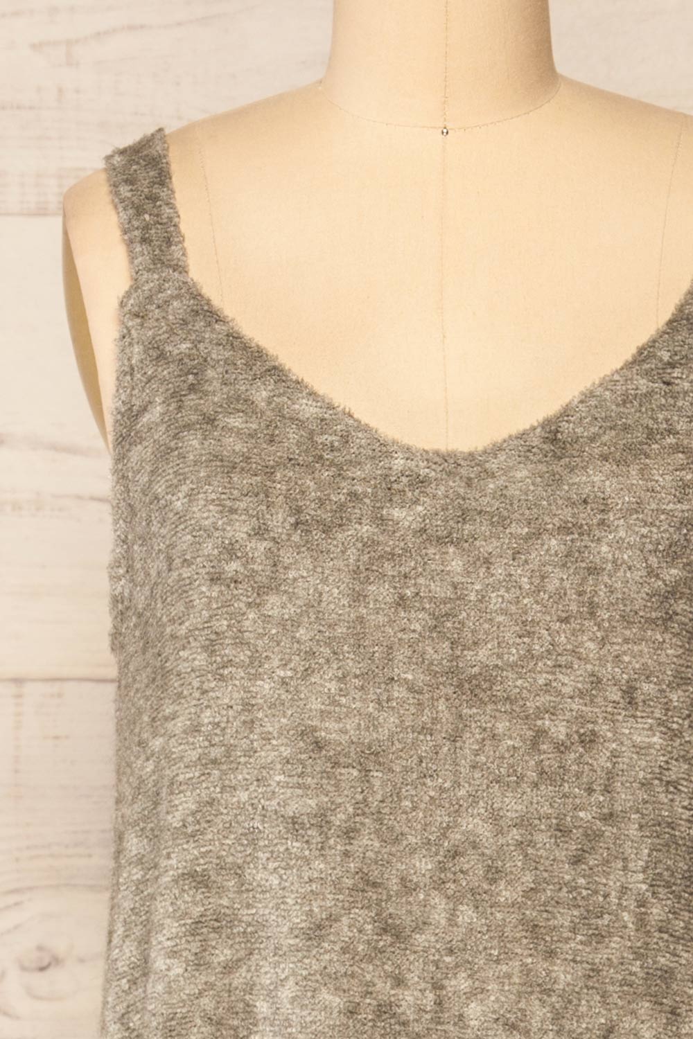 Set Diez Grey Textured Dress & Cardigan | La petite garçonne front close-up