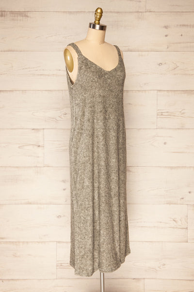 Set Diez Grey Textured Dress & Cardigan | La petite garçonne side view
