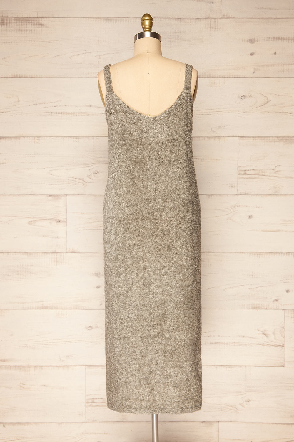 Set Diez Grey Textured Dress & Cardigan | La petite garçonne back view 