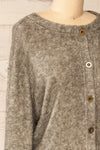 Set Diez Grey Textured Dress & Cardigan | La petite garçonne top side close-up