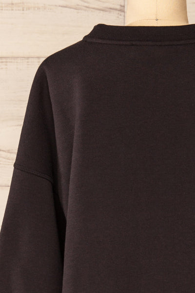 Set Luqa Black Sweater & Joggers Set | La petite garçonne top back close-up