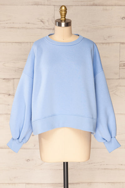 Set Luqa Blue Sweater & Joggers | La petite garçonne top front view