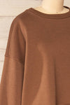 Set Luqa Brown Sweater & Joggers Set | La petite garçonne top side close-up