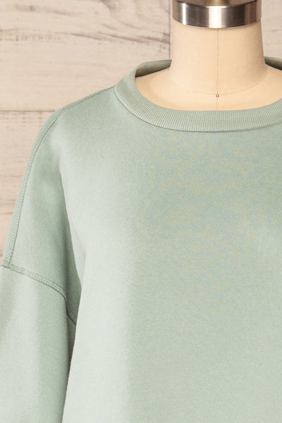 Set Luqa Green Sweater & Joggers | La petite garçonne front close up top