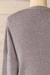 Marsa Grey Ribbed Lounge Set | La petite garçonne top back close-up