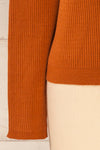 Marsa Rust Orange Ribbed Lounge Set | La petite garçonne sleeve