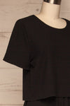 Set Beja Black T-Shirt & Shorts Set | La petite garçonne side close up