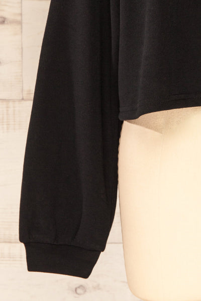Set Flauro Black Crop Top & Pants | La petite garçonne sleeve
