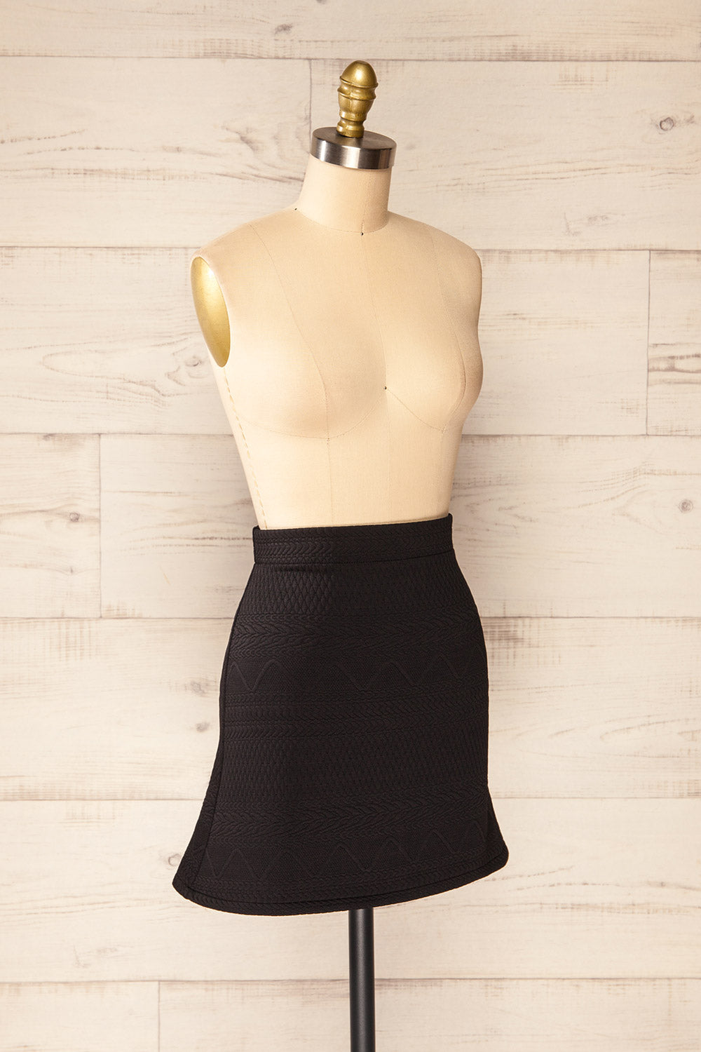 Set Ronda Black Crop Top & Skirt Set | La petite garçonne side view 