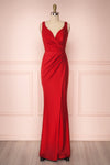 Shalmika Red Satin Mermaid Maxi Dress | Boutique 1861