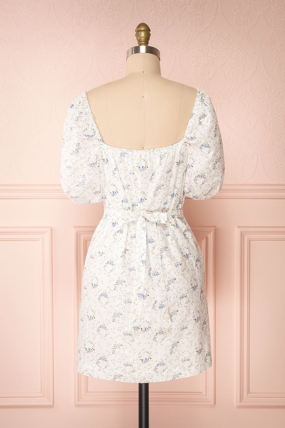 Shanine White Floral Short Sleeve Dress | Boutique 1861 back view 