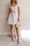 Shanine White Blue Floral Short Dress | Boutique 1861 model look