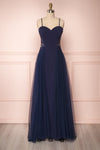 Shanvi Navy Bustier Mermaid Gown with Lace | Boutique 1861