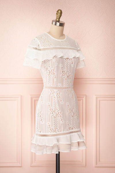 Shara Blanc White Lace Cocktail Dress | Boutique 1861 side view