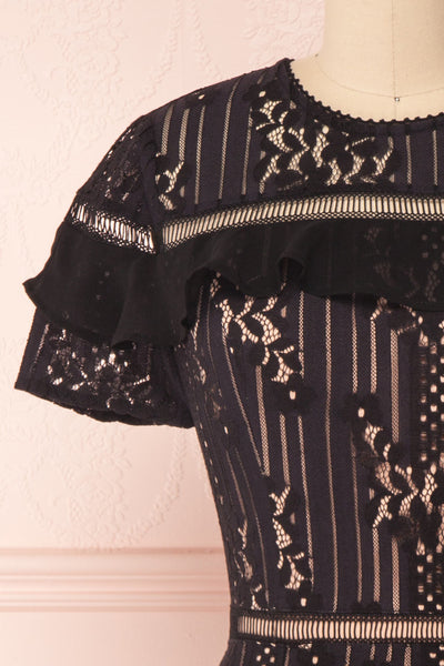 Shara Noir Black Lace Cocktail Dress | Boutique 1861 front close up