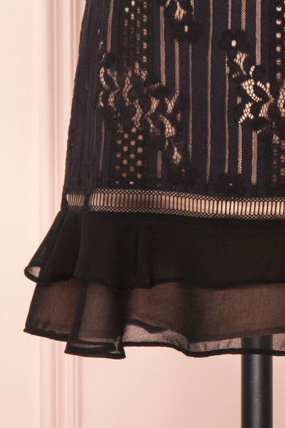 Shara Noir Black Lace Cocktail Dress | Boutique 1861 bottom close up