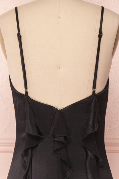 Sharbel Onyx | Black Satin Slip Dress