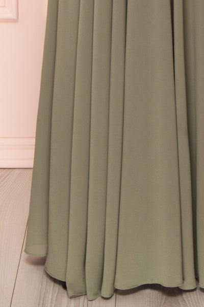Shaynez Sage Green Empire A-Line Prom Dress skirt | Boutique 1861