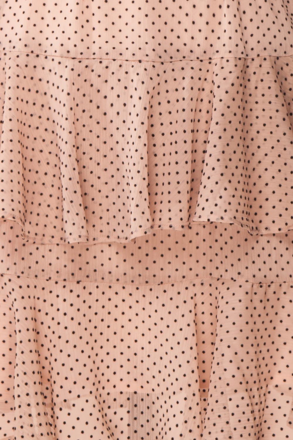 Shigeo Light Pink Polka Dot Dress w/ Ruffles fabric | Boutique 1861