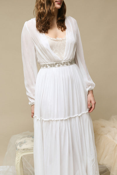 Shobara | White Chiffon Dress