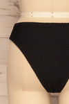 Sibay Black Textured Bikini Bottom | La petite garçonne back close-up