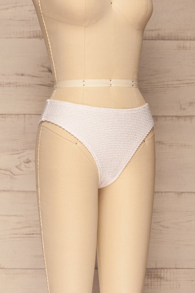 Sibay White Textured Bikini Bottom | La petite garçonne side view
