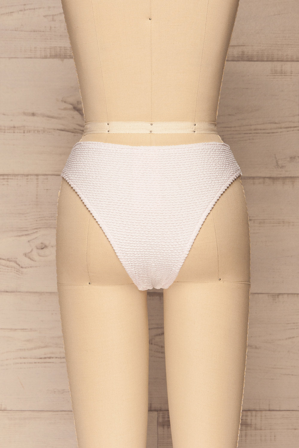 Sibay White Textured Bikini Bottom | La petite garçonne back view 