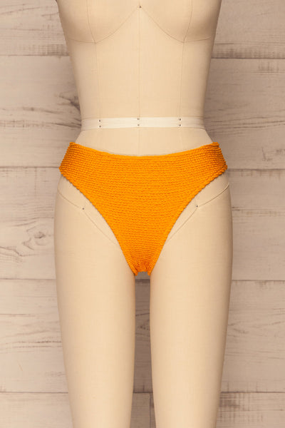 Sibay Yellow Textured Bikini Bottom | La petite garçonne front view