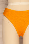 Sibay Yellow Textured Bikini Bottom | La petite garçonne front close-up