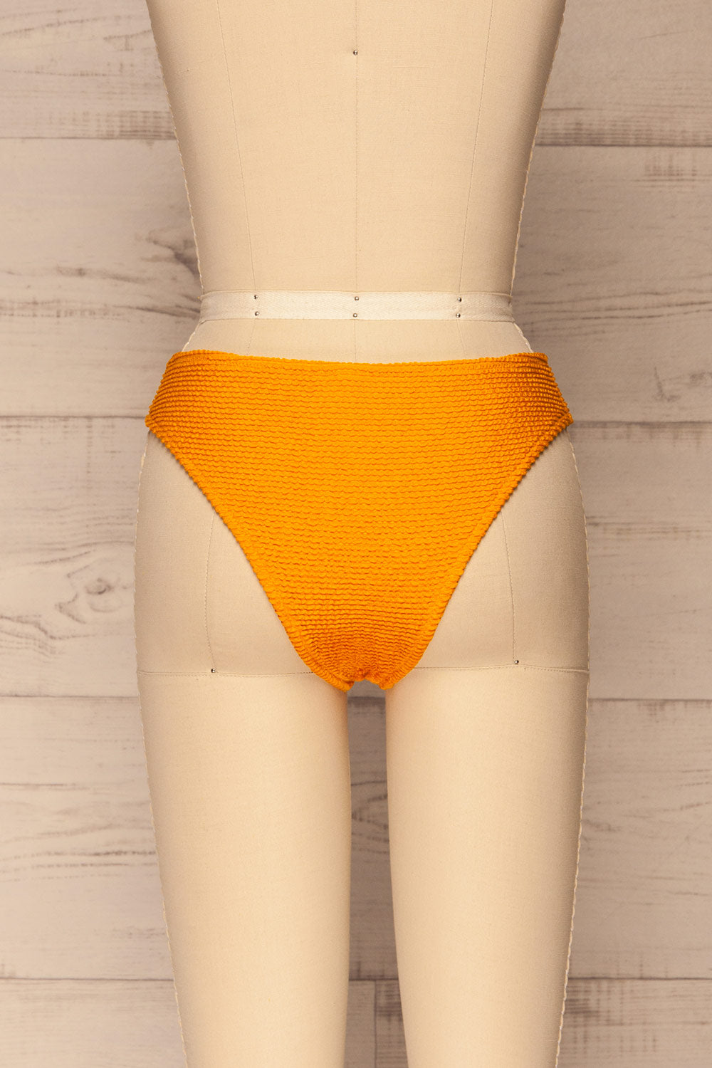 Sibay Yellow Textured Bikini Bottom | La petite garçonne back view 