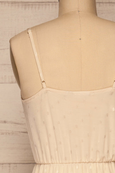 Sibiu Ivory Midi Dress w/ Thin Straps | La petite garçonne  back close-up