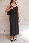 Sibiu Black Midi Dress w/ Thin Straps | La petite garçonne model look