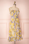 Sigfrid Yellow & Lilac Floral Midi Summer Dress | Boutique 1861